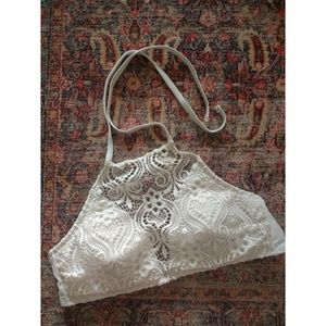 High Neck Lace Bikini Top